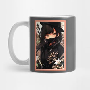 Aesthetic Anime Girl Pink Rosa Black | Quality Anime Design | Aesthetic Chibi Manga Anime Art Mug